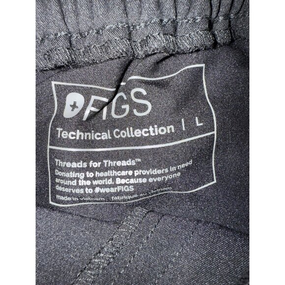 FIGS Scrub Set Women's size L Casma Top Yola Pants Black 2 pc - Picture 12 of 13